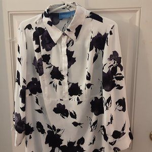 Simply Vera polyester blouse  with cuffed sleeves and open panel back
